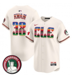 Men Cleveland Guardians 38 Steven Kwan Cream Mexico Vapor Premier Limited Stitched Baseball Jersey Men Cleveland Guardians 38 Steven Kwan Cream Mexico Vapor Premier Limited Stitched Baseball Jersey