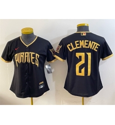 Youth Pittsburgh Pirates 21 Roberto Clemente Black 2026 City Connect Stadium Stitched Baseball Jersey Youth Pittsburgh Pirates 21 Roberto Clemente Black 2026 City Connect Stadium Stitched Baseball Jersey