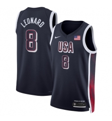 Men USA Basketball 8 Kawhi Leonard Navy 2024 Swingman Stitched Jersey Men USA Basketball 8 Kawhi Leonard Navy 2024 Swingman Stitched Jersey