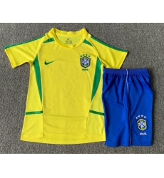 Youth Retro Soccer Jerseys Brazil Yellow 2002 Youth Retro Soccer Jerseys Brazil Yellow 2002