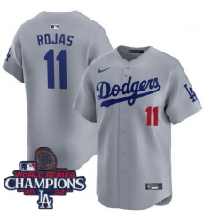 Men Nike Los Angeles Dodgers Miguel Rojas #11 Gray 2024 World Series Champions Stitched MLB Jersey Men Nike Los Angeles Dodgers Miguel Rojas #11 Gray 2024 World Series Champions Stitched MLB Jersey