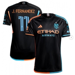 Men's New York City FC Julian Fernandez adidas Black 2024 24 7 Kit Authentic Player Jersey