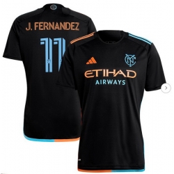 Men's New York City FC Julian Fernandez adidas Black 2024 24 7 Kit Replica Player Jersey