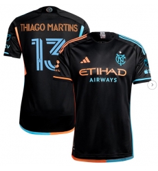 Men's New York City FC Thiago Martins adidas Black 2024 24 7 Kit Authentic Player Jersey