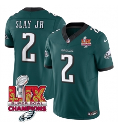 Men Philadelphia Eagles 2 Darius Slay JR Green 2025 Eagles Logo Super Bowl LIX Patch New F U S E Vapor Limited Stitched Football Jersey Men Philadelphia Eagles 2 Darius Slay JR Green 2025 Eagles Logo Super Bowl LIX Patch New F U S E Vapor Limited Stitched Football Jersey