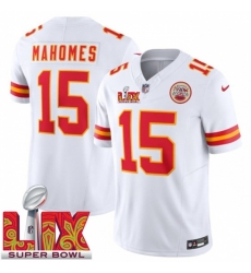 Youth Kansas City Chiefs Patrick Mahomes #15 White 2024 2025 Super Bowl LIX F U S E Stitched Jersey Youth Kansas City Chiefs Patrick Mahomes #15 White 2024 2025 Super Bowl LIX F U S E Stitched Jersey