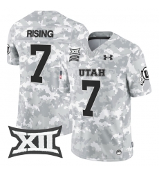 Men Women Youth Utah Utes 7 Cameron Rising 2024 Salute to Service Vapor Limited Jersey Arctic Camo All Stitched