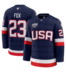 Men USA 23 Adam Fox Navy 2025 4 Nations Face Off Stitched Jersey Men USA 23 Adam Fox Navy 2025 4 Nations Face Off Stitched Jersey