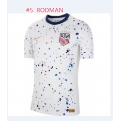 Women Soccer #5 RODMAN White Jersey