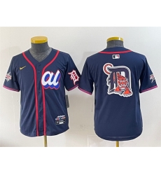 Youth American League Detroit Tigers Team Big Logo Navy 2025 All Star Edition Limited Stitched Baseball Jersey