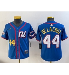Youth National League 44 Elly De La Cruz Blue 2025 All Star Edition Limited Stitched Baseball Jersey