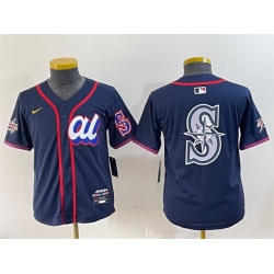 Women American League Seattle Mariners Team Big Logo Navy 2025 All Star Edition Limited Stitched Baseball Jersey  2