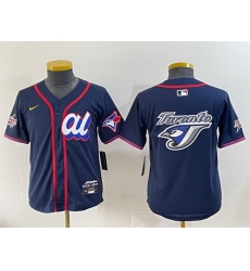 Women American League Toronto Blue Jays Team Big Logo Navy 2025 All Star Edition Limited Stitched Baseball Jersey 
