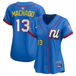 Women National League 13 Manny Machado Blue 2025 All Star Edition Limited Stitched Baseball Jersey 