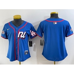 Women National League Los Angeles Dodgers Blank Blue 2025 All Star Edition Limited Stitched Baseball Jersey 