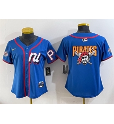 Women National League Pittsburgh Pirates Team Big Logo Blue 2025 All Star Edition Limited Stitched Baseball Jersey 