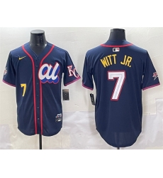 Men American League 7 Bobby Witt Jr  Navy 2025 All Star Edition Limited Stitched Baseball Jersey