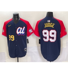 Men American League 99 Aaron Judge Navy Red Alternate 2025 All Star Edition Limited Stitched Baseball Jersey