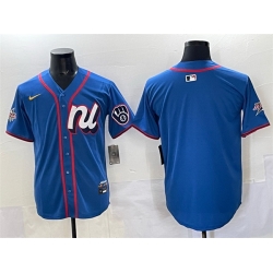 Men Milwaukee Brewers Blank Blue 2025 All Star Edition Limited Stitched Baseball Jersey