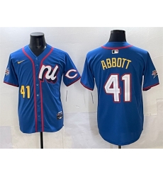 Men National League 41 Andrew Abbott Blue 2025 All Star Edition Limited Stitched Baseball Jersey