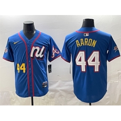 Men National League 44 Hank Aaron Blue 2025 All Star Edition Limited Stitched Baseball Jersey