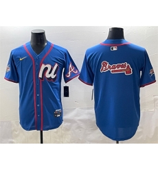 Men National League Atlanta Braves Team Big Logo Blue 2025 All Star Edition Limited Stitched Baseball Jersey