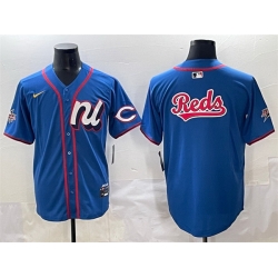 Men National League Cincinnati Reds Team Big Logo Blue 2025 All Star Edition Limited Stitched Baseball Jersey