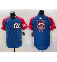 Men National League New York Mets Team Big Logo Blue Red Alternate 2025 All Star Edition Limited Stitched Baseball Jersey