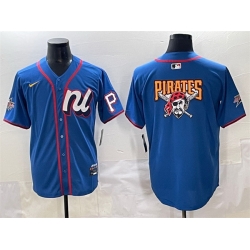 Men National League Pittsburgh Pirates Team Big Logo Blue 2025 All Star Edition Limited Stitched Baseball Jersey