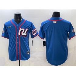 Men National League Washington Nationals Blank Blue 2025 All Star Edition Limited Stitched Baseball Jersey