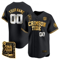 Men Women Youth Alabama Crimson Tide Final Four Patch Baseball Custom Jersey All Stitched Black Gold