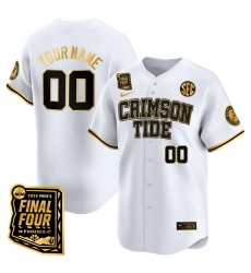 Men Women Youth Alabama Crimson Tide Final Four Patch Baseball Custom Jersey All Stitched White Gold