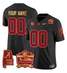 Men Women Youth Alabama Crimson Tide Nick Saban 7x Champions Patch Gold Trim Custom Jersey All Stitched Black