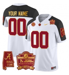 Men Women Youth Alabama Crimson Tide Nick Saban 7x Champions Patch Gold Trim Custom Jersey All Stitched Inverted
