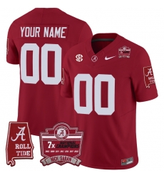Men Women Youth Alabama Crimson Tide Nick Saban 7x Champions Patch Vapor Custom Jersey All Stitched Crimson