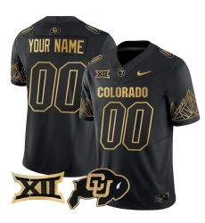 Men Women Youth Colorado Buffaloes Big 12 XII Patch Gold Vapor Limited Custom Jersey All stitched Black Gold