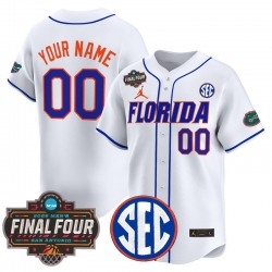 Men Women Youth Florida Gators 2025 Final Four Patch Vapor Baseball Custom Jersey All Stitched White