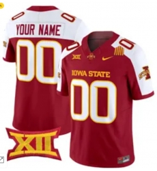 Custom Iowa State Cyclones Jersey Red White