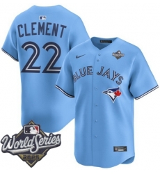 Men Toronto Blue Jays 22 Ernie Clement Light Blue Cool Base Stitched Baseball Jersey