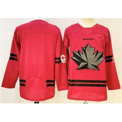 Men Canada Hockey Blank Red Stitched Jersey