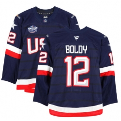 Men's USA #12 Matt Boldy Blue 2026 Stitched Jersey