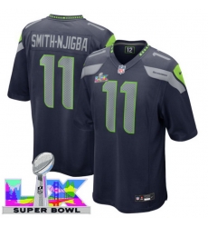 Men Women Youth Seattle Seahawks #11 Jaxon Smith-Njigba 2025 2026 Super Bowl LX F U S E Stitched NFL Jersey Blue