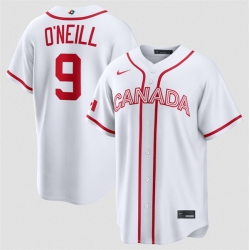Men Canada Baseball  9 Tyler O Neill White 2026 World Baseball Classic Home Stadium Stitched Jersey