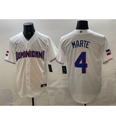Men Dominican Republic Baseball  4 Ketel Marte White 2026 World Baseball Classic Home Stadium Stitched Jersey