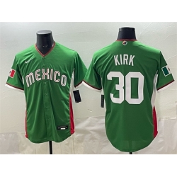 Men Mexico Baseball  30 Alejandro Kirk Green 2026 World Baseball Classic Stadium Stitched Jersey