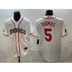 Men Mexico Baseball  5 Alek Thomas White 2026 World Baseball Classic Home Stadium Stitched Jersey