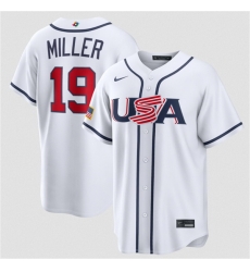Men USA Baseball 19 Mason Miller White 2026 World Baseball Classic Home Stadium Stitched Jersey Men USA Baseball 19 Mason Miller White 2026 World Baseball Classic Home Stadium Stitched Jersey