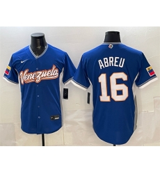 Men Venezuela Baseball 16 Wilyer Abreu Royal 2026 World Baseball Classic Road Stadium Stitched Jersey Men Venezuela Baseball 16 Wilyer Abreu Royal 2026 World Baseball Classic Road Stadium Stitched Jersey