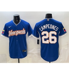 Men Venezuela Baseball 26 Campeones Royal 2026 World Baseball Classic Road Stadium Stitched Jersey Men Venezuela Baseball 26 Campeones Royal 2026 World Baseball Classic Road Stadium Stitched Jersey