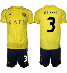 Men Al Nassr 2026 Soccer Jerseys Yellow #3 SIMAKAN